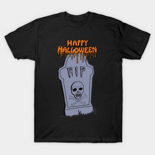 Happy Halloween RIP - orange T-Shirt